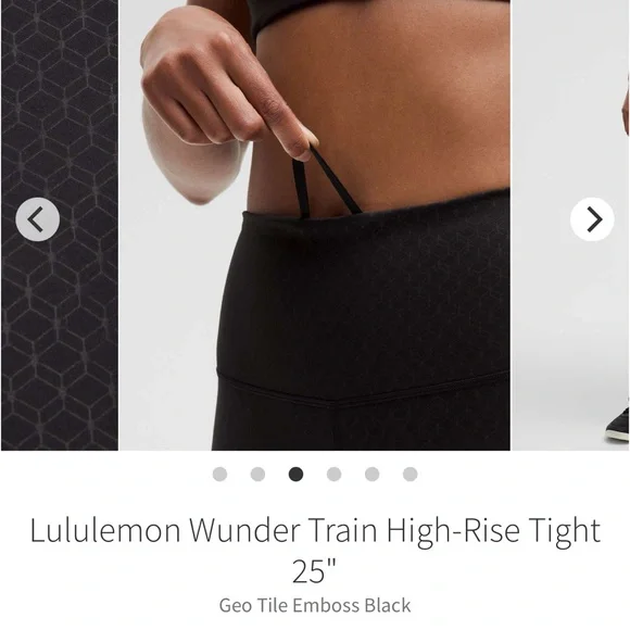 Lululemon Wunder Train High-Rise Tight 25" Geo Tile Emboss Black - Picture 9 of 11